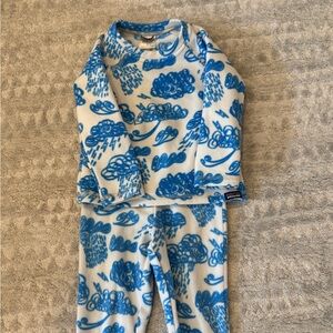 Patagonia Baby Micro D Crew and Bottoms 2T Fleece Set Storm Clouds